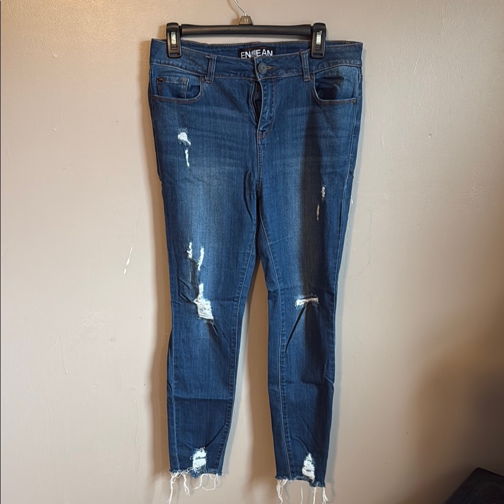 Women's Blue Distressed Jeans